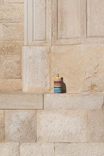 Antico Frantoio Muraglia | Premium Italian Extra Virgin Olive Oil | First Cold Pressed Gourmet EVOO | RAINBOW Arcobaleno Collectible Handmade Ceramic Bottle | 16.9 Fl.oz (500 ml)