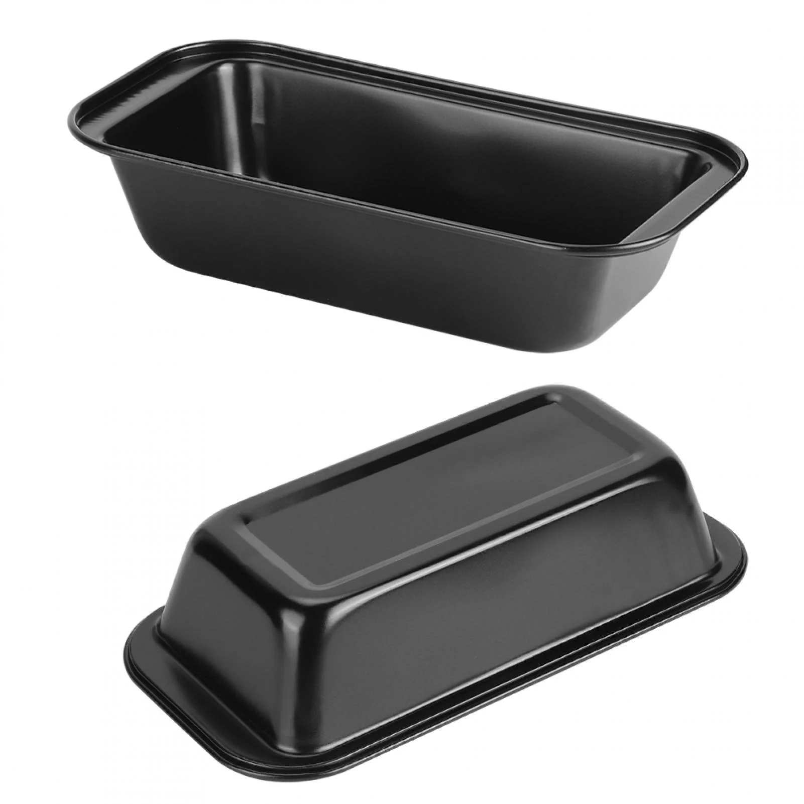 DEWIN Molde de Pan, Molde de Pan Tostado Rectangular Molde de Pan Molde de Pastel Molde de Acero al Carbono Antiadherente Moldes para Hornear (Negro)