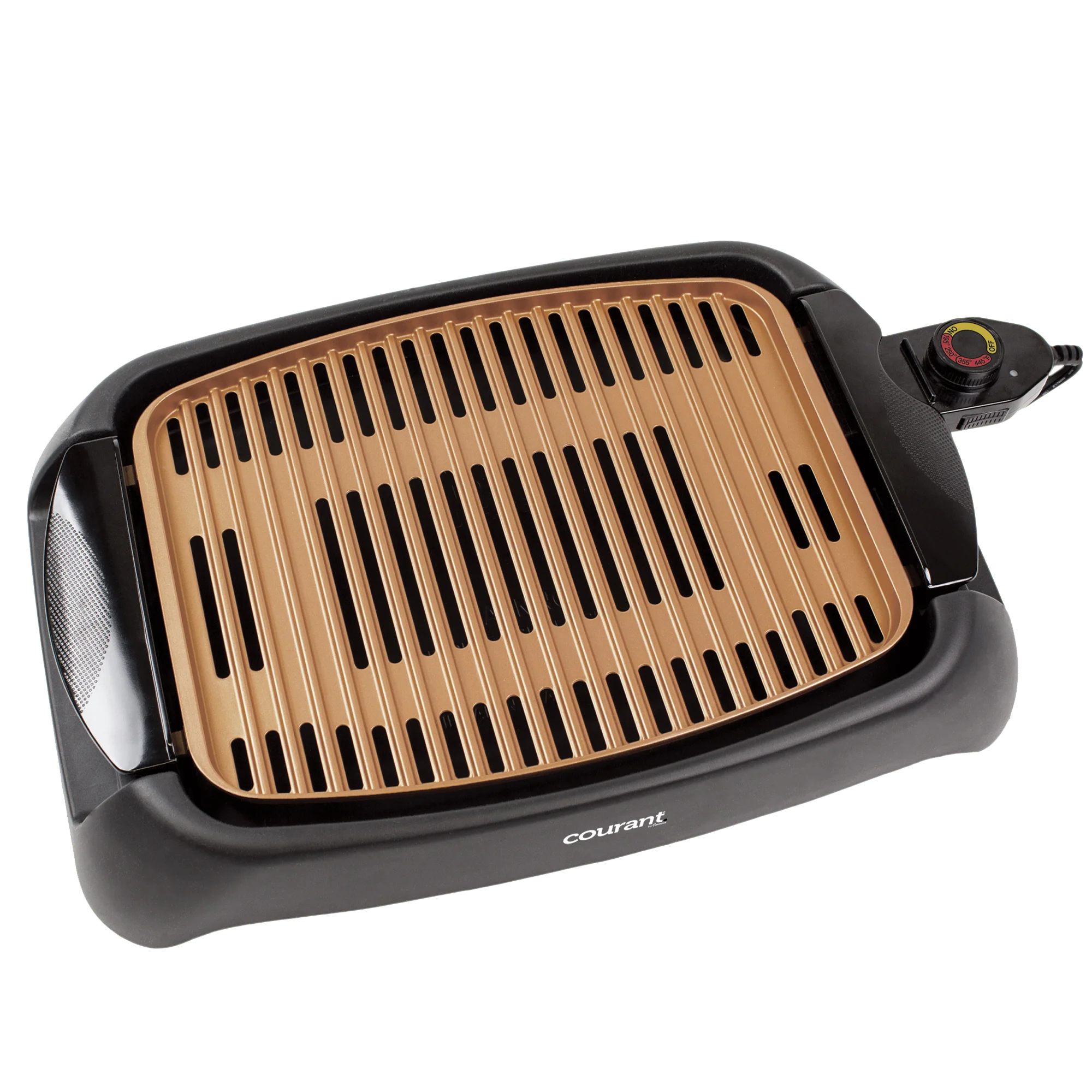 Courant Griddle, Indoor Smokeless Grill, Non-Stick Copper Coating, Adjustable Temperature Control