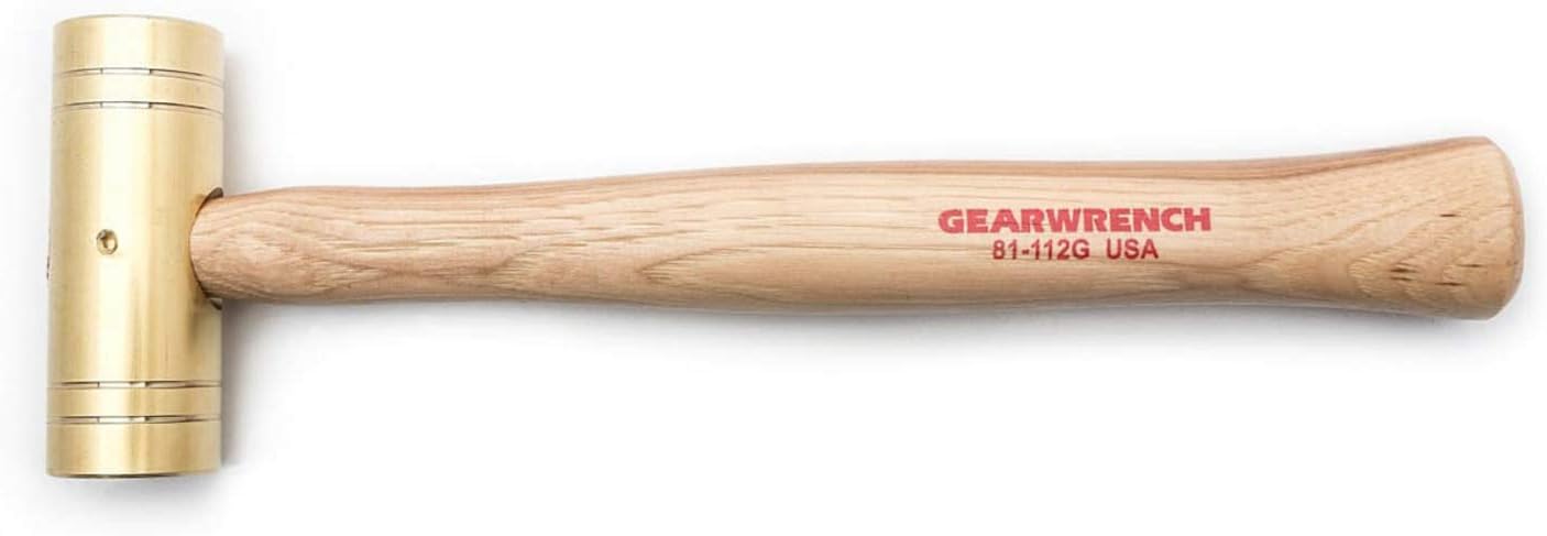 GEARWRENCH Brass Hammer with Hickory Handle, 2 lb. - 81-112G, Gold