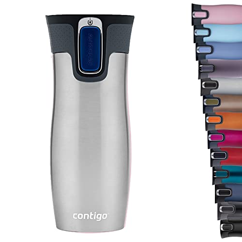 Contigo West Loop Autoseal Travel Mug, Stainless Steel Thermal Mug, Vacuum Flask, Leakproof Tumbler, Coffee Mug with BPA-Free Easy-Clean Lid