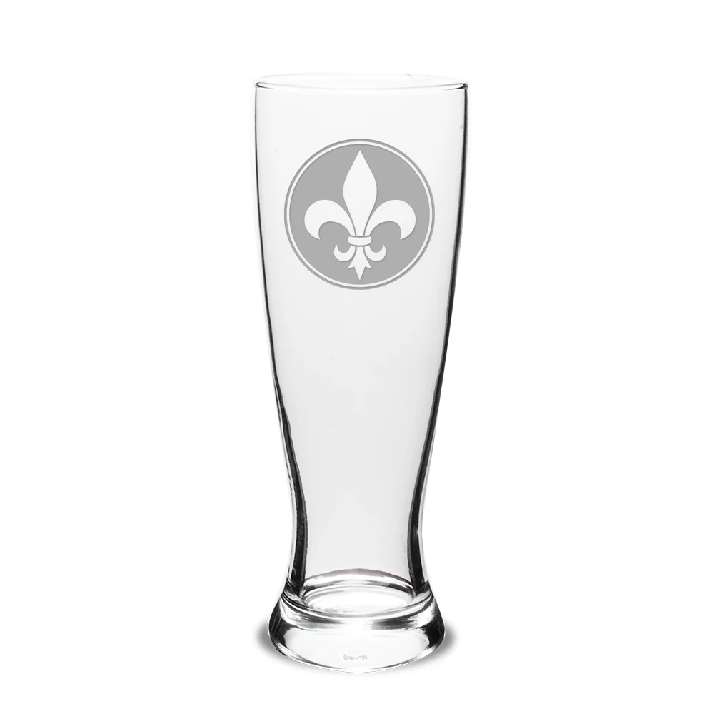 Fleur De Lis Deep Etched University Beer Pilsner Glass