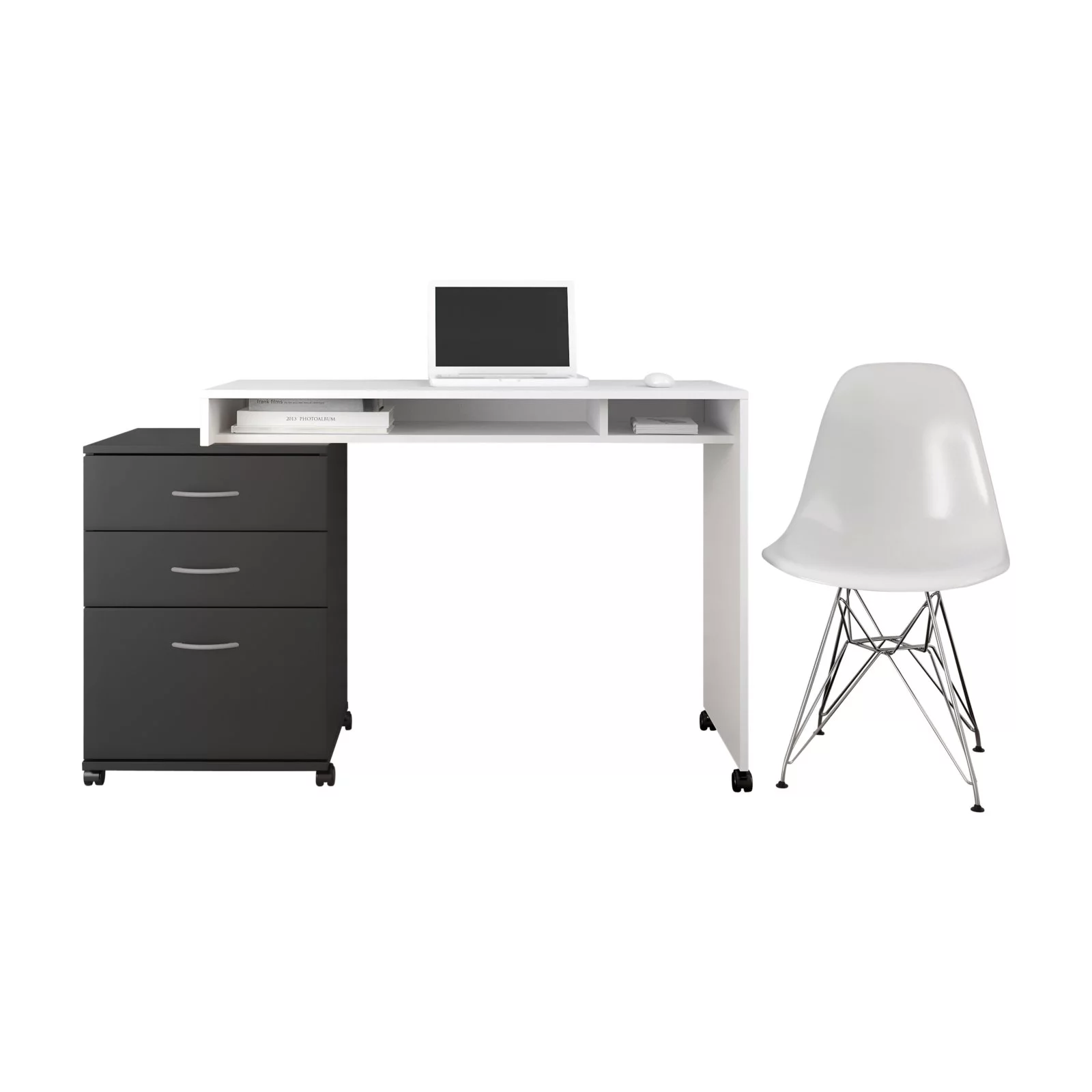Essentials 2 Piece Home Office Set White and Black