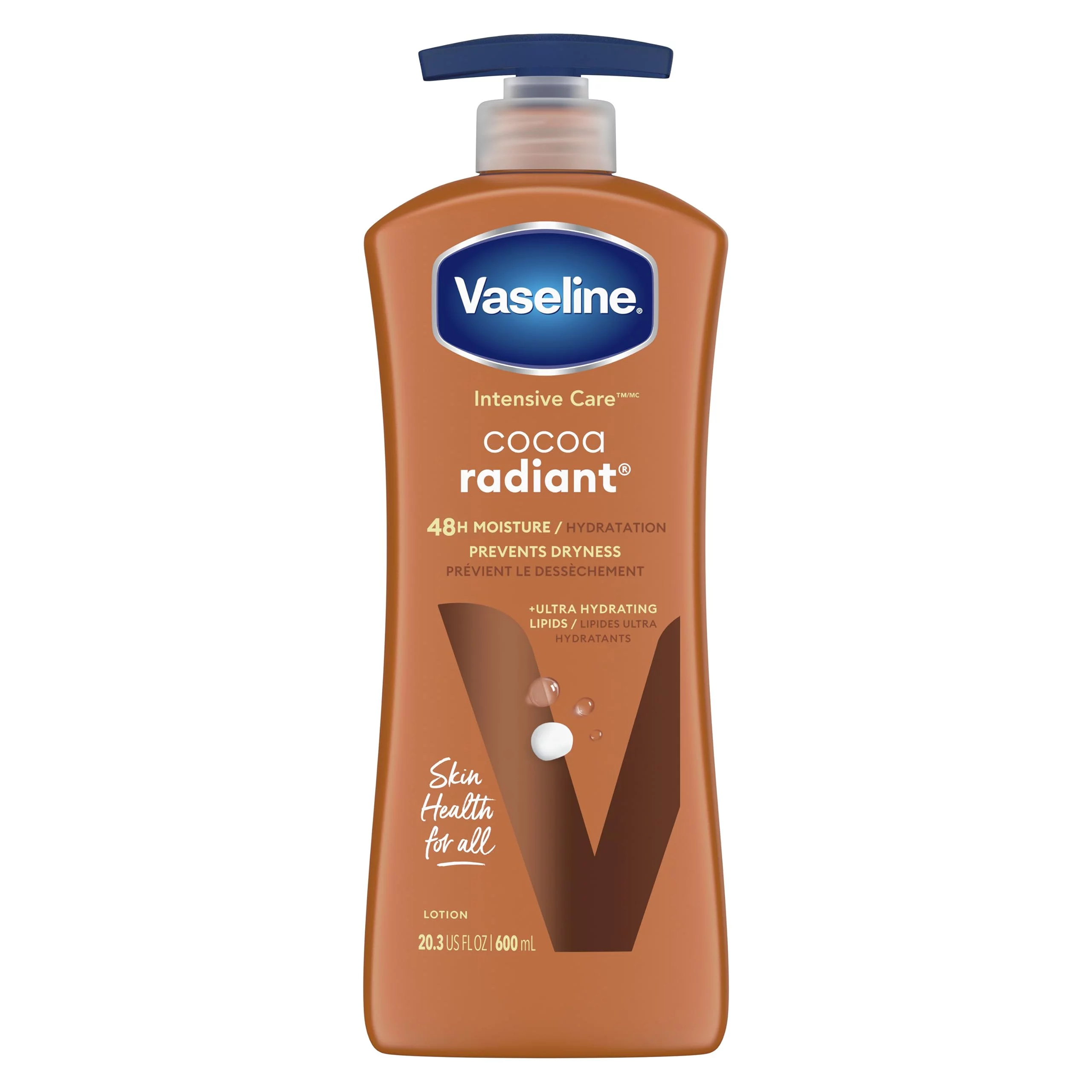 Vaseline Intensive Care Body Lotion For Dry Skin Cocoa Radiant Lotion Made With Ultra-Hydrating Lipids And Pure Cocoa Butter For A Long-Lasting, Radiant Glow 20.3 Oz