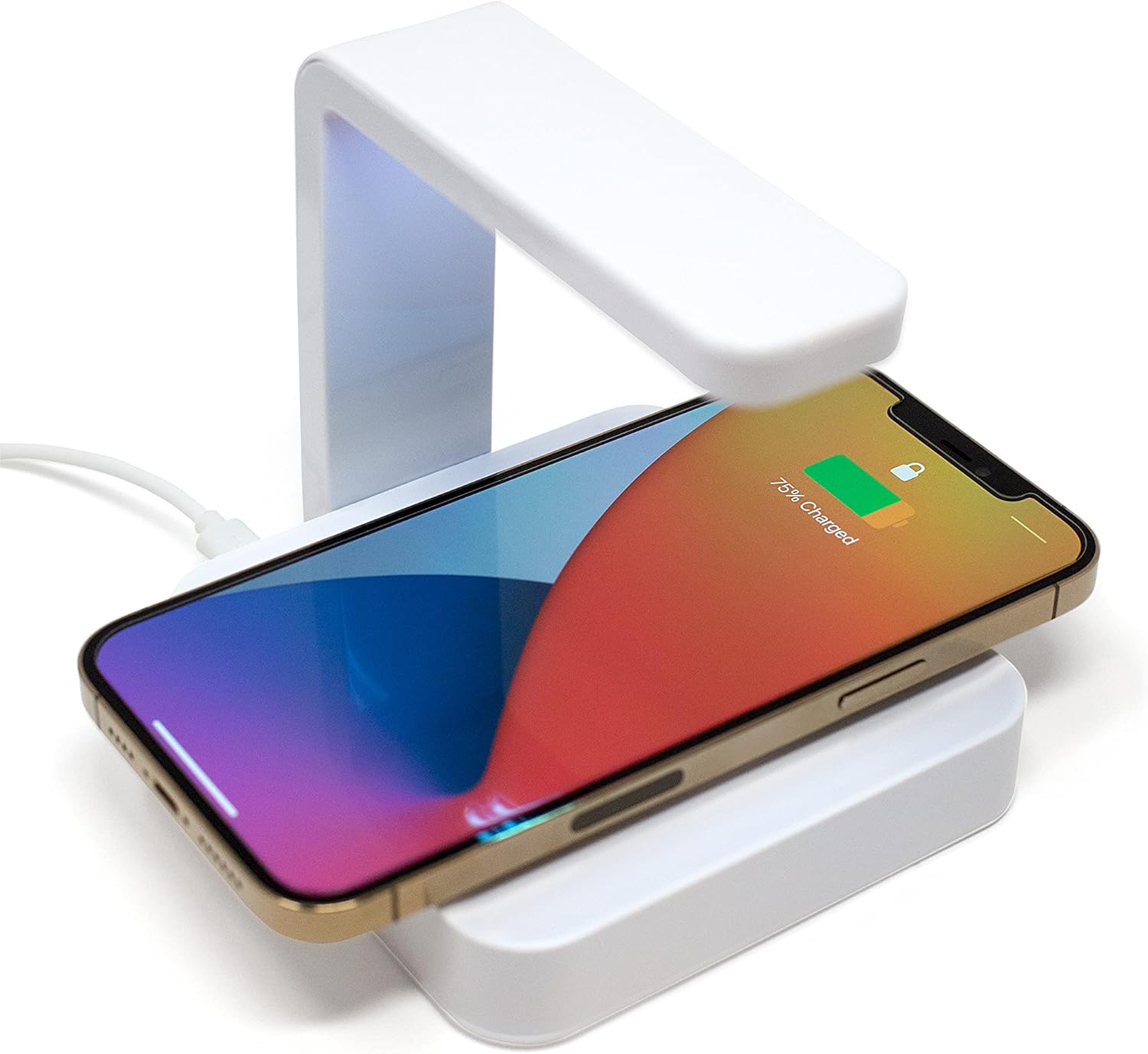 Zdium UV Phone Sanitizer and Charger | Clinically Proven UV Light Sanitizer for Cleaning Your Phone & Other Personal Items | Kills 99.9% of Bacteria, Viruses, and Other Germs | White