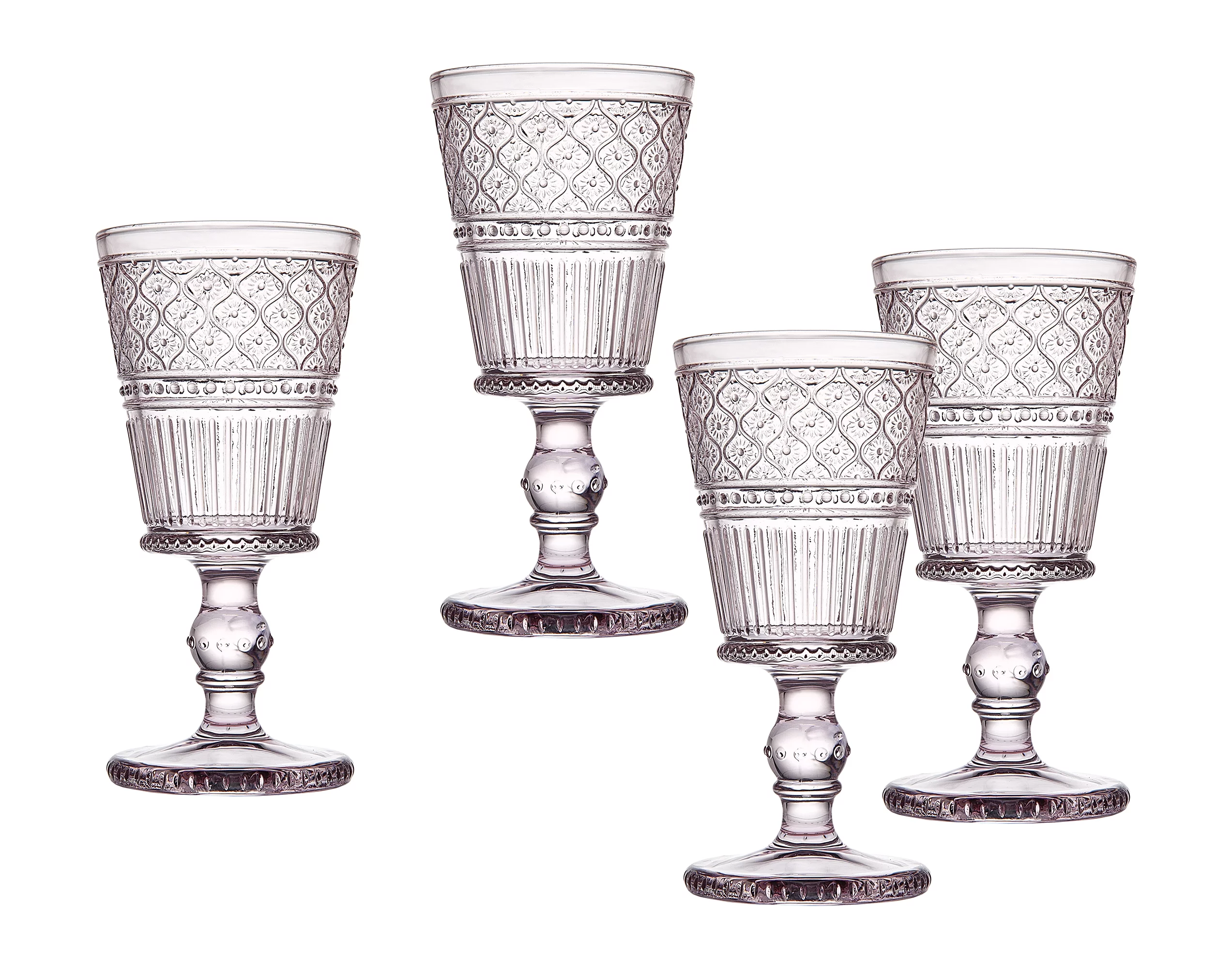 Godinger  Claro Goblet, Pink - Set of 4
