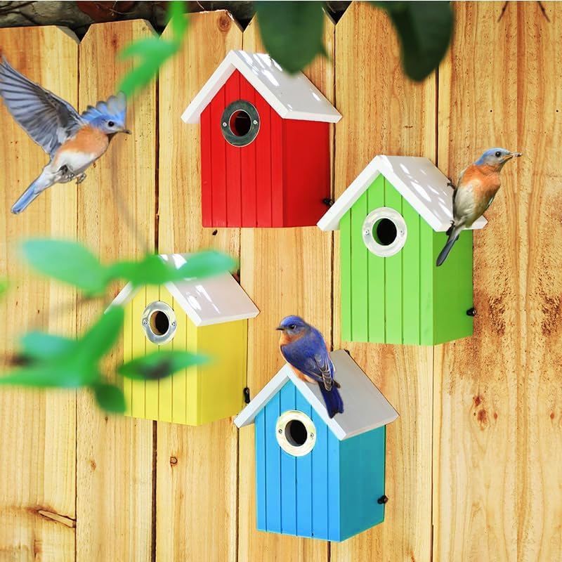 2PK Cedar Bluebird Bird Houses for Outside Clearance, Birdhouse for Outdoor, 1.5