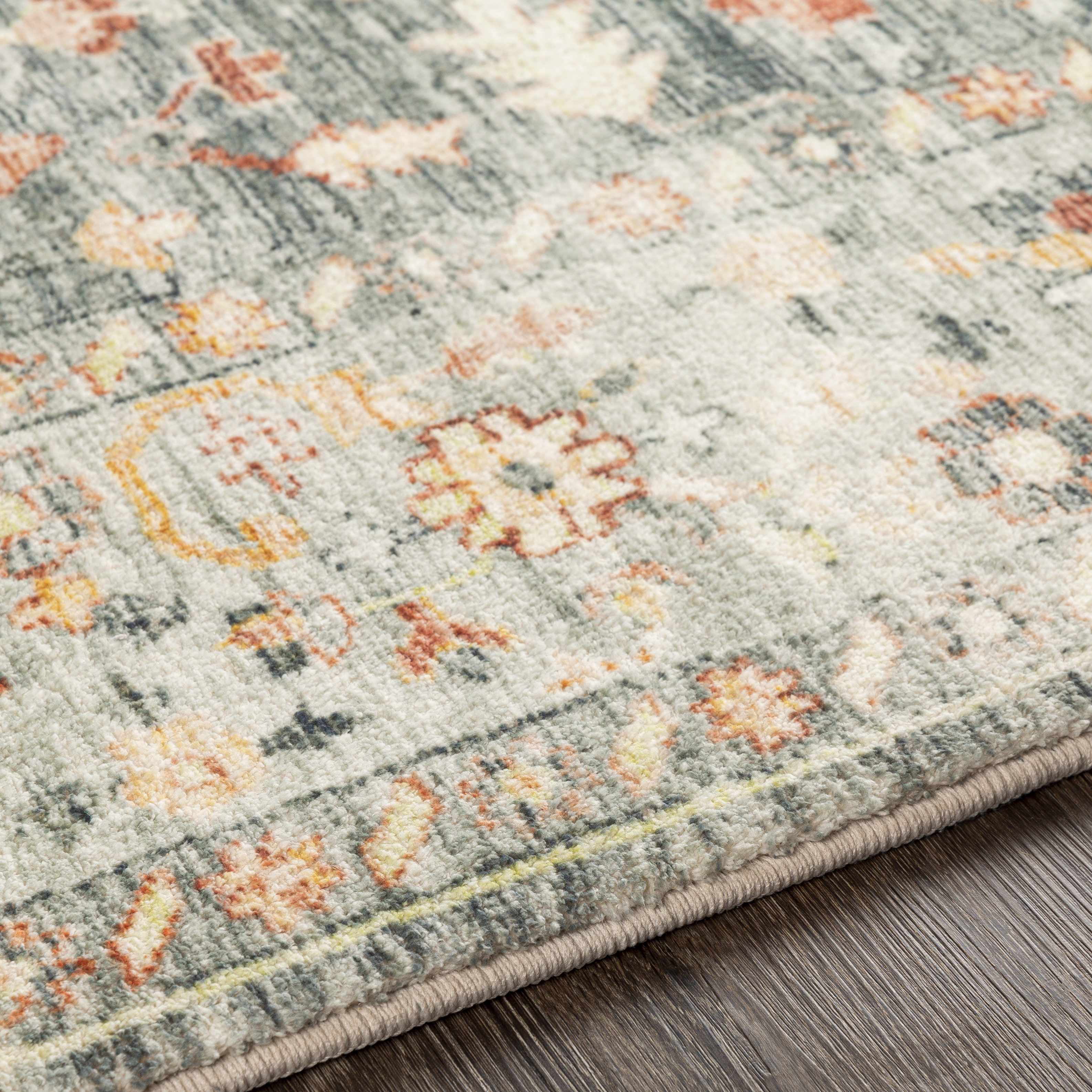 Hauteloom Highbury Living Room, Bedroom Area Rug - Traditional - Beige, Orange, Gray - 7'6