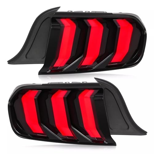 For 2015-2020 Ford Mustang LED Tail Lights - Complete Pair Set - OEM Style Direct Fit - Plug and Play Installation