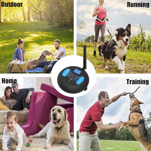 BNDHDEH Dog Wireless Fence, Electric Dog Fence & Remote Training Collar, Rechargeable Waterproof, Vibrate/Shock, Adjustable Control Range 80 to 1964 Feet, Electric Dog Boundary Containment System