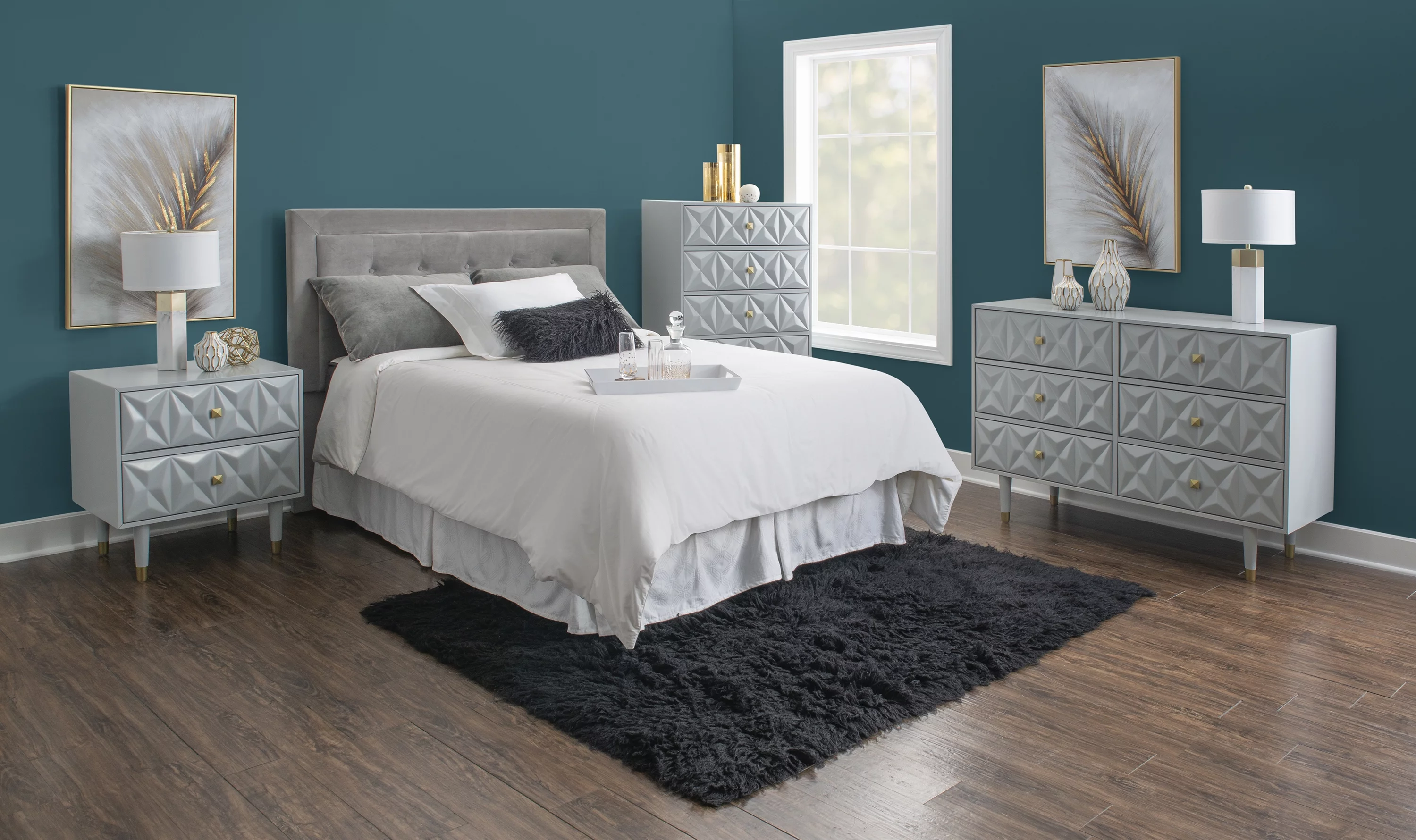 Linon Geo 6-Drawer Dresser - White