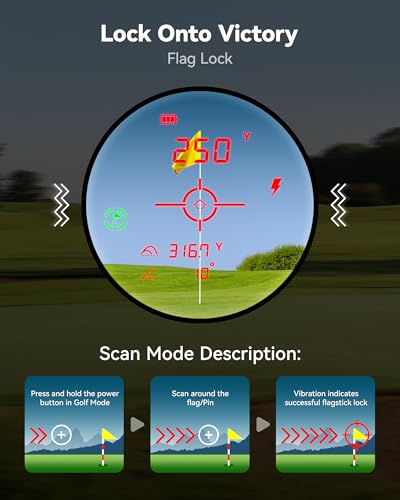 REDTIGER OLED Range Finder Golf with Slope, 1200 Yards Laser Rangefinder Golfing, 7X Magnification Range Finder Golf Magnetic, Flag Lock Vibration & Rechargeable
