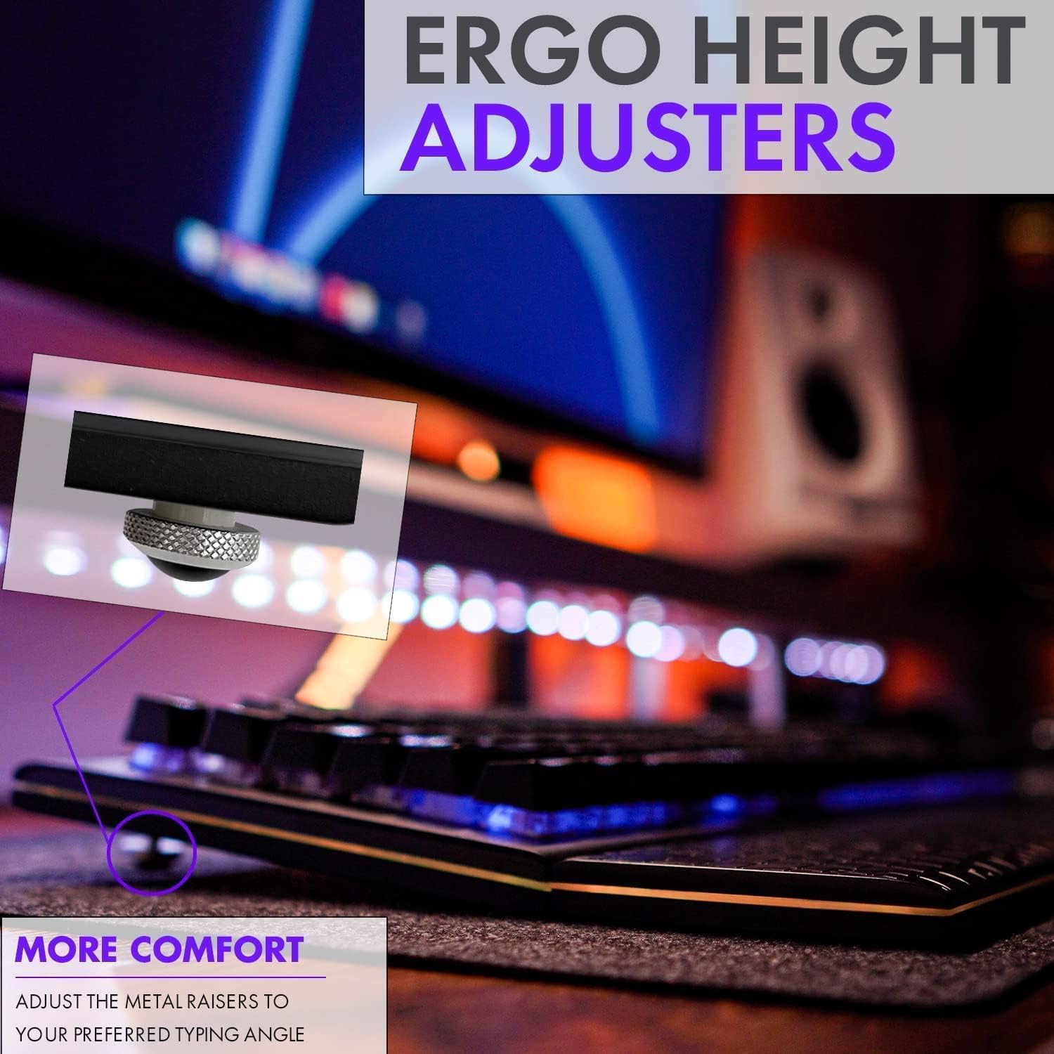 Mechanical Gaming Keyboard LED, Tilted Nation RGB Mechanical Keyboard with Volume Control Knob and Removable Wrist Rest - Programmable Light Up Keyboard with Quick Response Red Switches