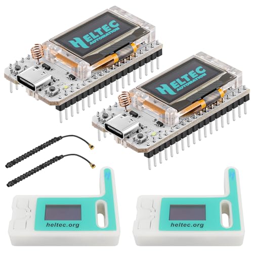 MakerFocus ESP32 LoRa V3 Development Board with Protective Case and 915MHz Antenna, Integrated WiFi Bluetooth SX1262 CP2102 0.96-inch OLED Display Type C for Meshtastic IoT Arduino Intelligent Scene