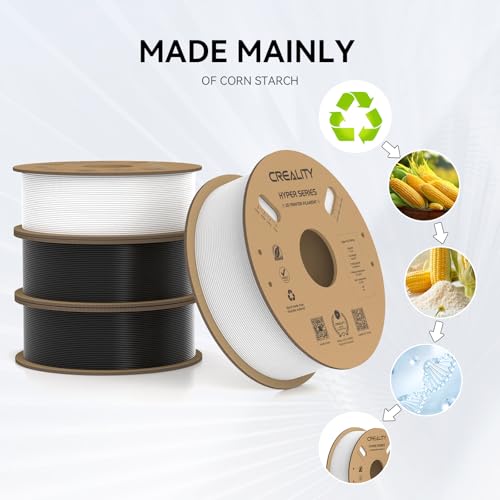 Creality Hyper PLA Filament 1.75mm, 30-600mm/s High Speed 3D Printer Filament, Dimensional Accuracy +/-0.02mm, Fit Most FDM 3D Printers, 4 Pack 1kg Spool(2.2lbs), Black & White