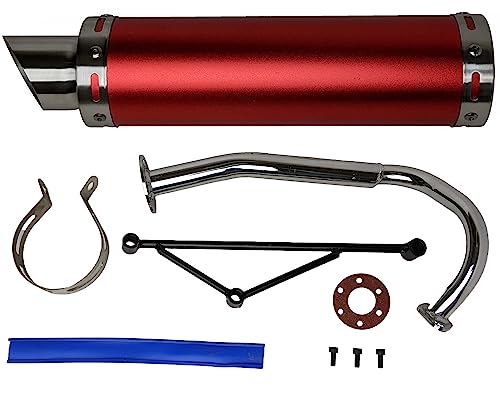 RedCap High Performance Exhaust System Muffler for GY6 50cc Scooter Moped TaoTao Jonway Kymco 139QMB (Black)