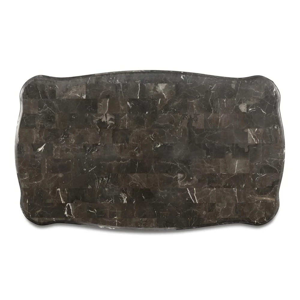 New Classic Furniture Constantine Solid Wood and Marble Cocktail Table in Brown