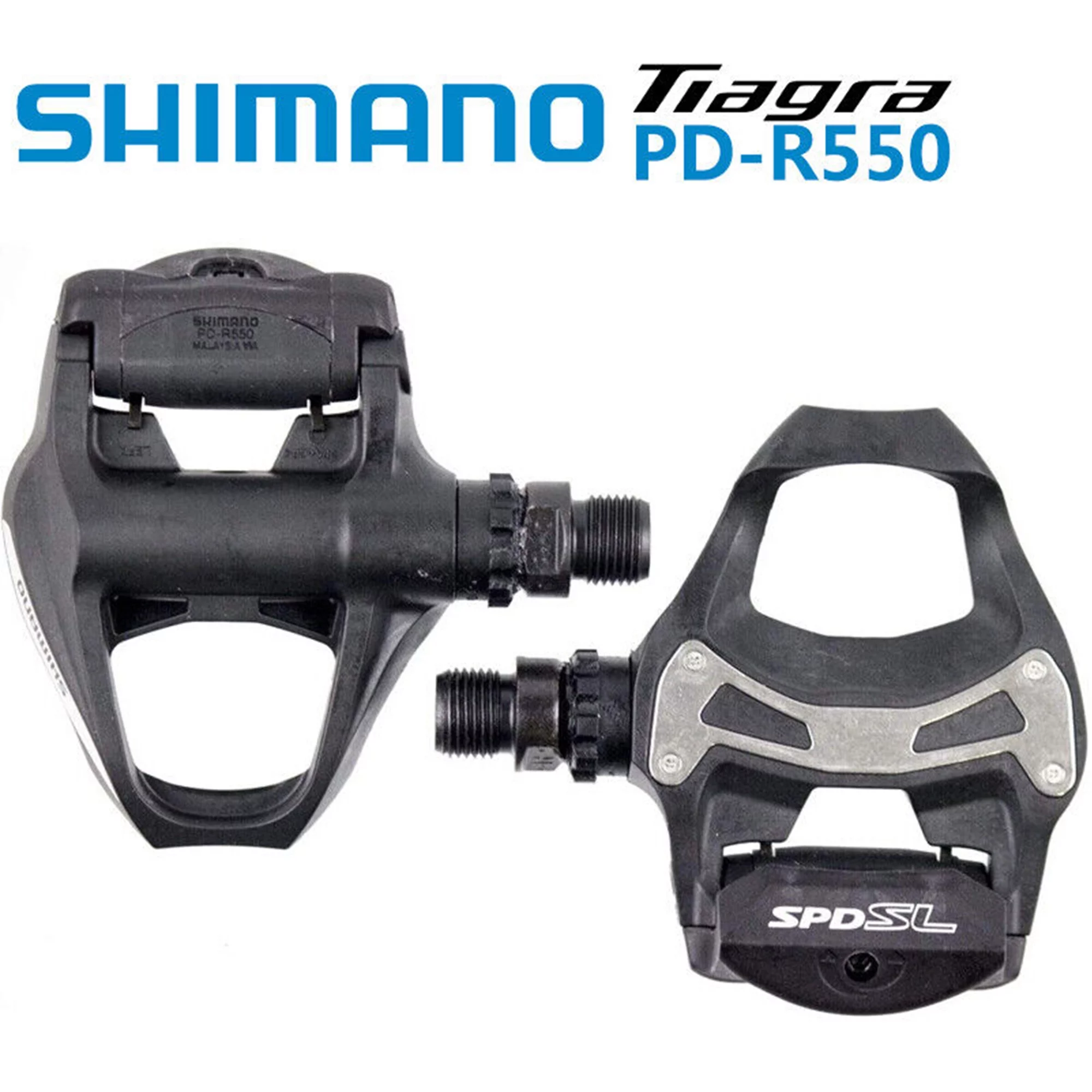 Shimano Tiagra PD-R550 Carbon Clipless Pedals with SH11 Road Bike 6 Degree Cleat