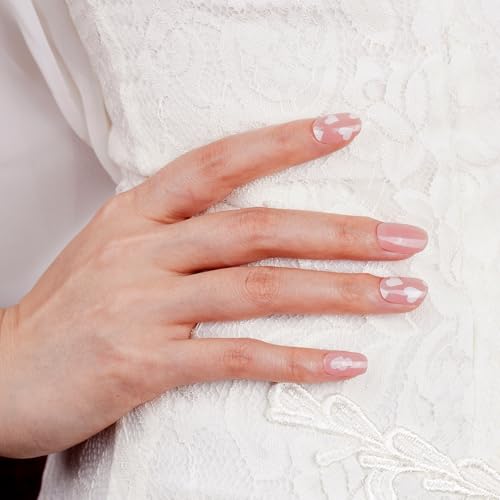 DANNI & TONI Semi Cured Gel Nail Strips Christmas Santa Claus Snowflakes Cat Eye Gel Nail Wraps 28 Stickers | Mistletoe Meow