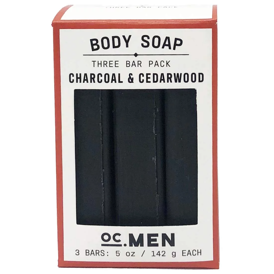 Activated Charcoal Cedarwood Bar Soap 3 Pack Set 100% Natural & Organic – For Face & Body - Deep Clean, Exfoliate, Moisturize & Hydrate - Amazing Masculine Fragrance - 3 X 5 OZ