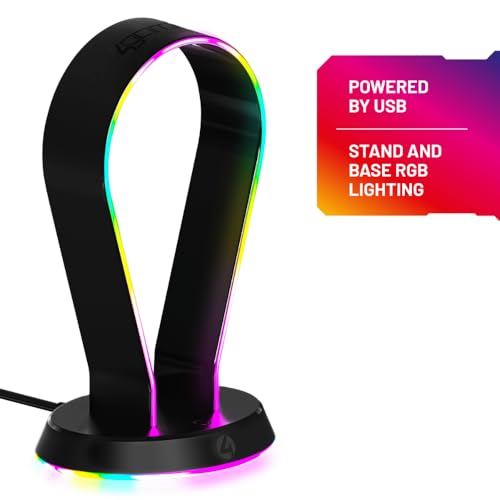 4Gamers Light Up Headset & Stand Bundle - Compatible with Gaming Consoles, PC, Mobile and Tablet