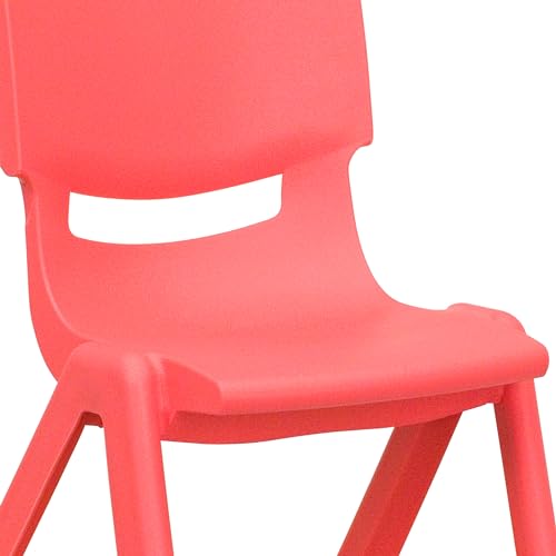 EMMA + OLIVER 4 Pack Blue Plastic Stackable School Chair with 10.5