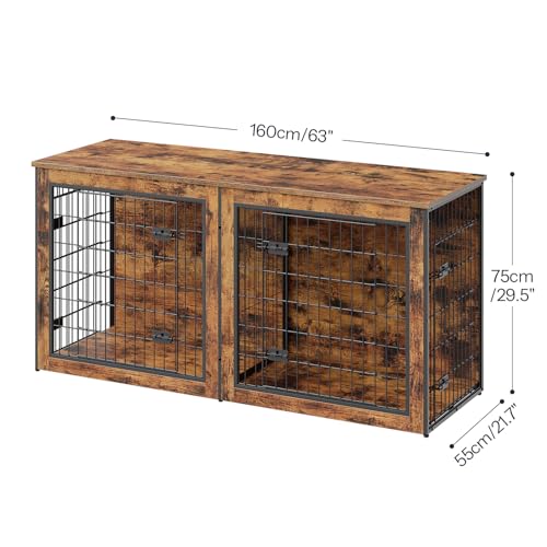 HOOBRO Dog Crate Furniture for 2 Dogs, 63