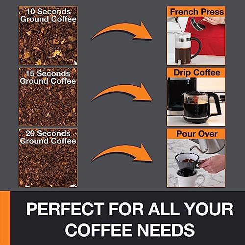 Krups Coffee Grinder, Fast-Touch, 3oz, 85g bean hopper - Easy to Use, One Touch Operation - 200 Watts - Espresso Grinder, Spice Grinder, 2 to 12 cup Coffee Bean Grinder, Silver