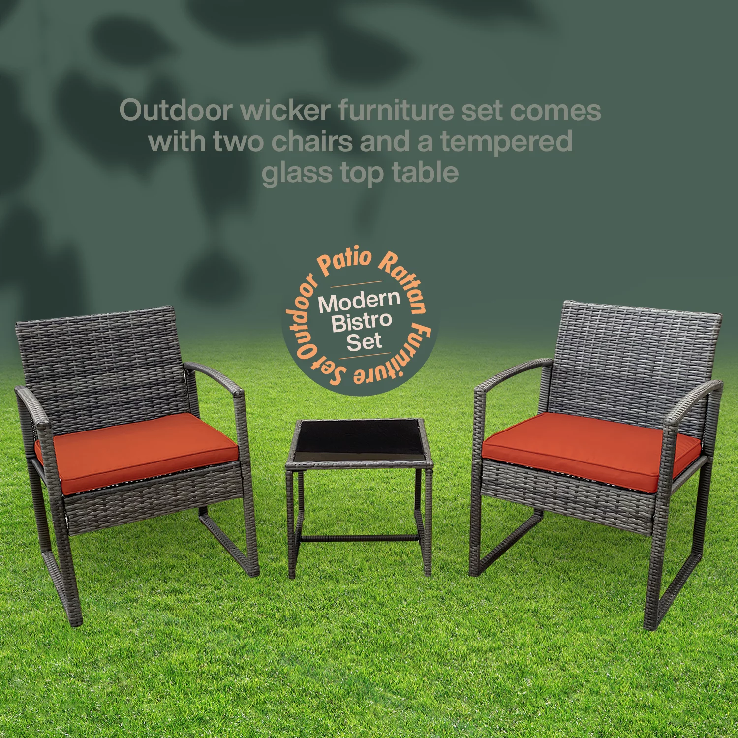 Avel 3-Piece Beautiful Bistro Rattan Furniture Set