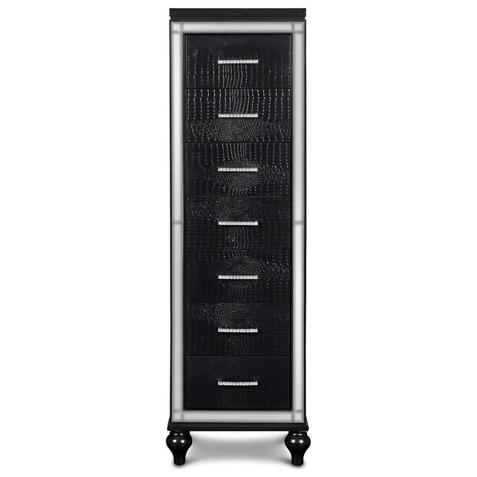 New Classic Furniture Valentine 7-Drawer Wood Lingerie Chest in Black