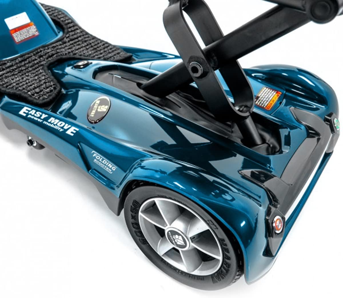 EV Rider Transport M EZ(Easy Move) S19M Fold Manual Folding Electric Mobility Scooter for Adults Seniors Handicapped Lightweight Mobility Travel Scooter, 11.5 Ah Li Battery Pack-Sea Blue