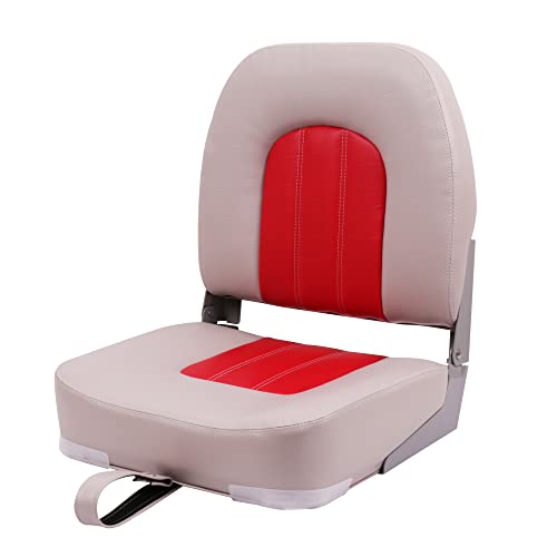 Deckpro Angler Low Back Boat Seat, Fold-Down Fishing Boat Seat Grey/Blue