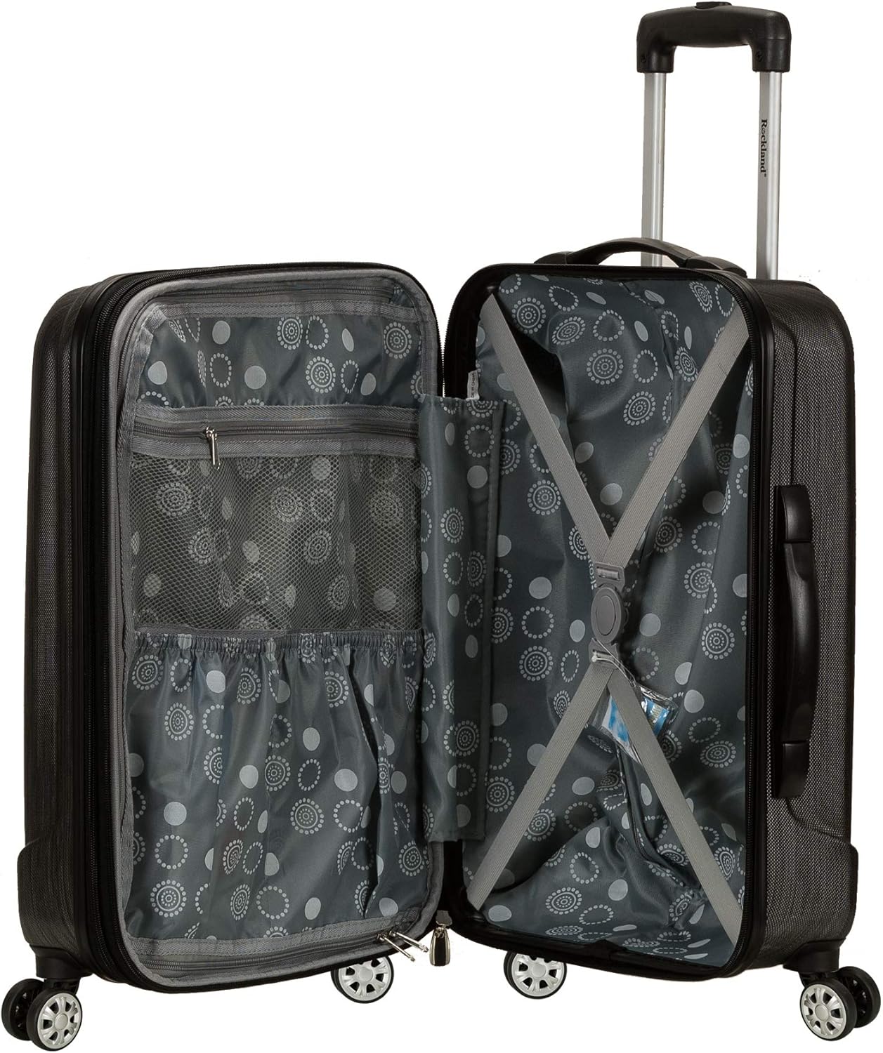 Rockland Melbourne Hardside Expandable Spinner Wheel Luggage, METALLIC, Carry-On 20