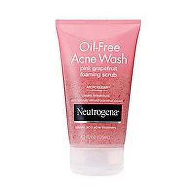 Neutrogena Oil-Free Acne Wash Foaming Scrub, Pink Grapefruit, 4.2 Fl Oz - 2Pc