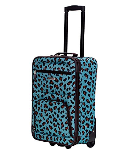 Rockland Fashion Softside Upright Luggage Set, Expandable, Kensington, Black and White, 2-Piece(14/19)