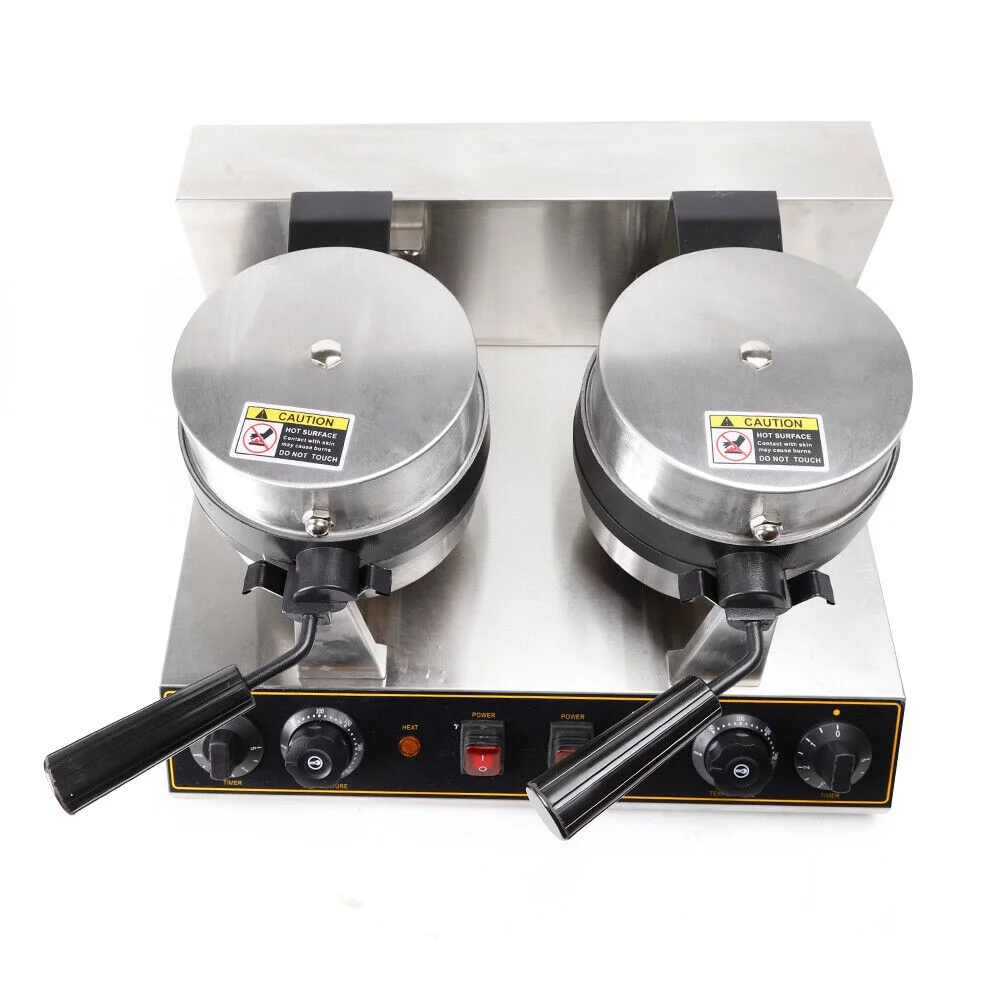 DENEST Dual Rotating Belgian Waffle Maker Commercial Non-Stick 7