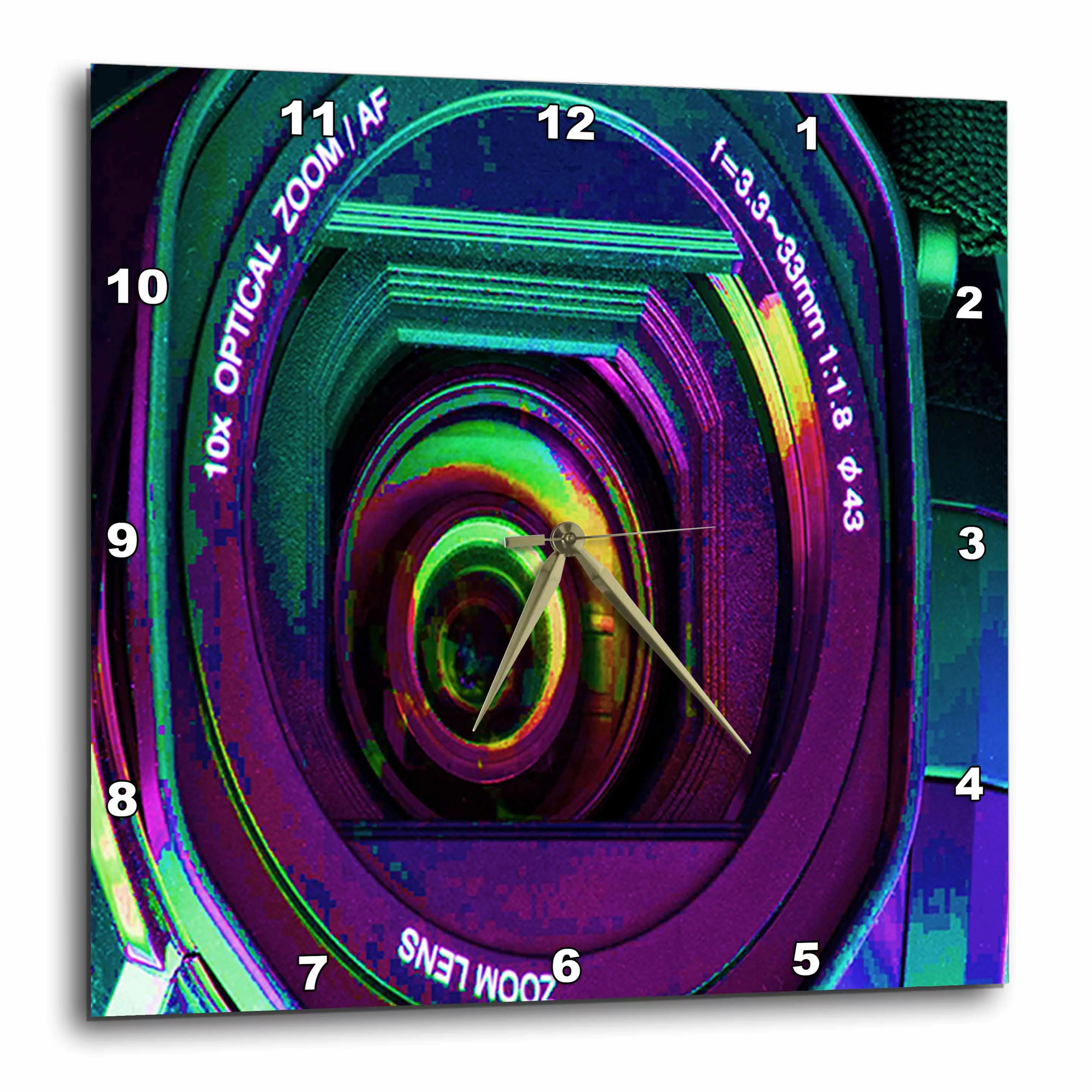 3dRose Musical Interlude in Green Blue - Wall Clock, 13 by 13-inch