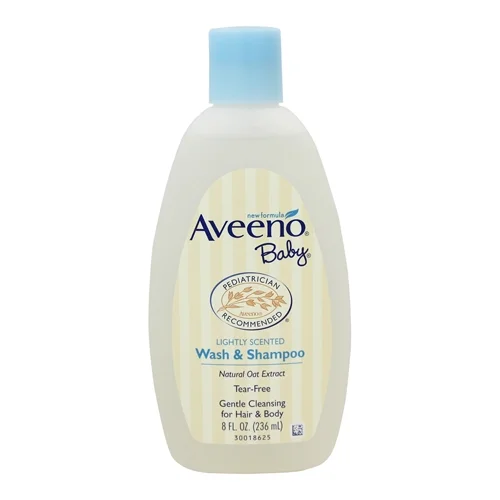 Aveeno Baby Wash And Shampoo With Natural Oat Formula, Lightly Scented - 8 Oz, 2 Pack