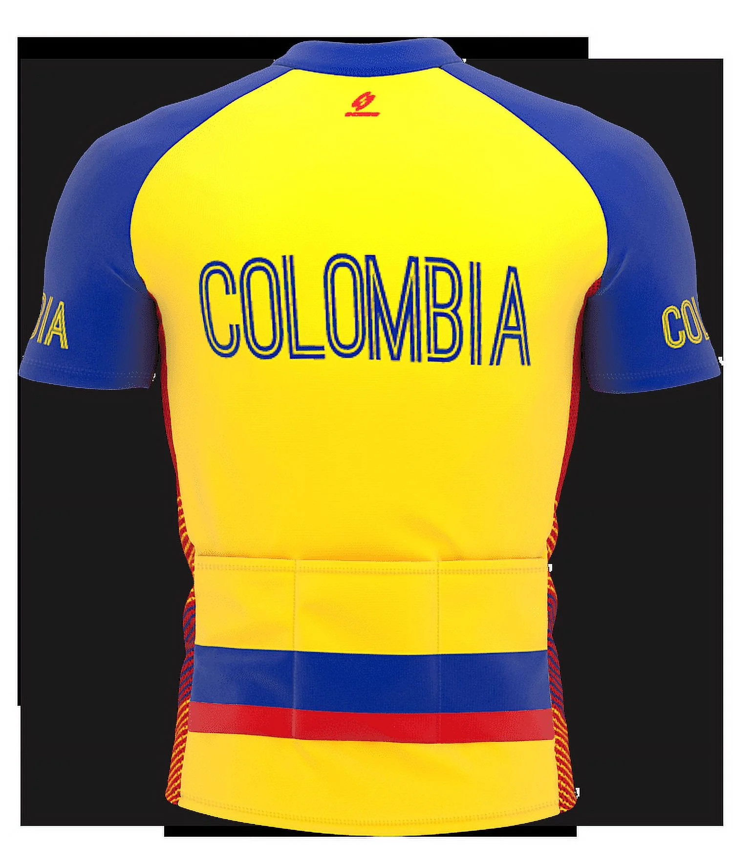 Colombia Full Zipper Bike Short Sleeve Cycling Jersey  for Men - Size L