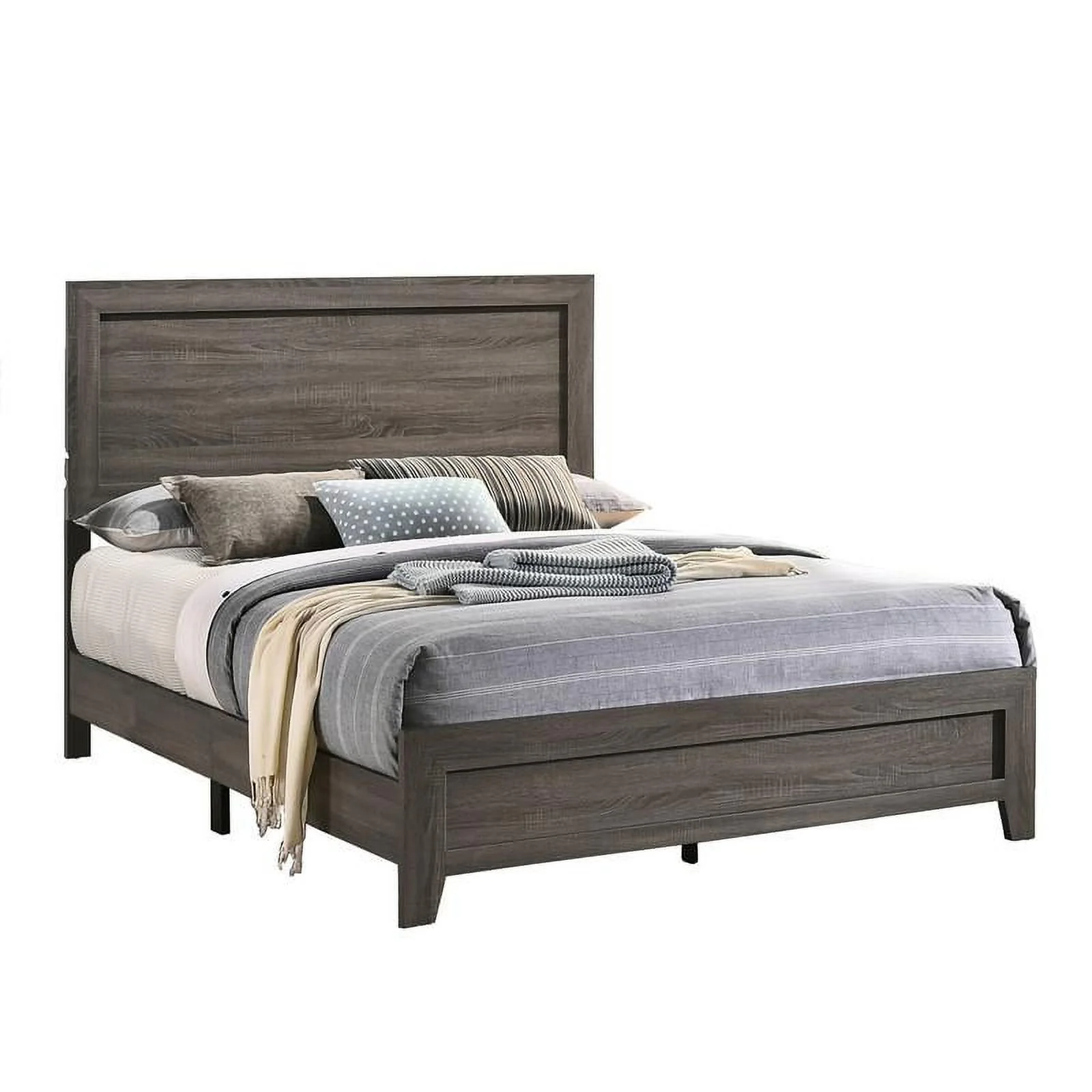 Rustic Eastern King (King) Bed in Gray Wood