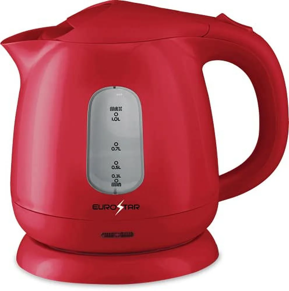 EUROSTAR EKP101RD 1.0L Plastic Electric Kettle, (RED)