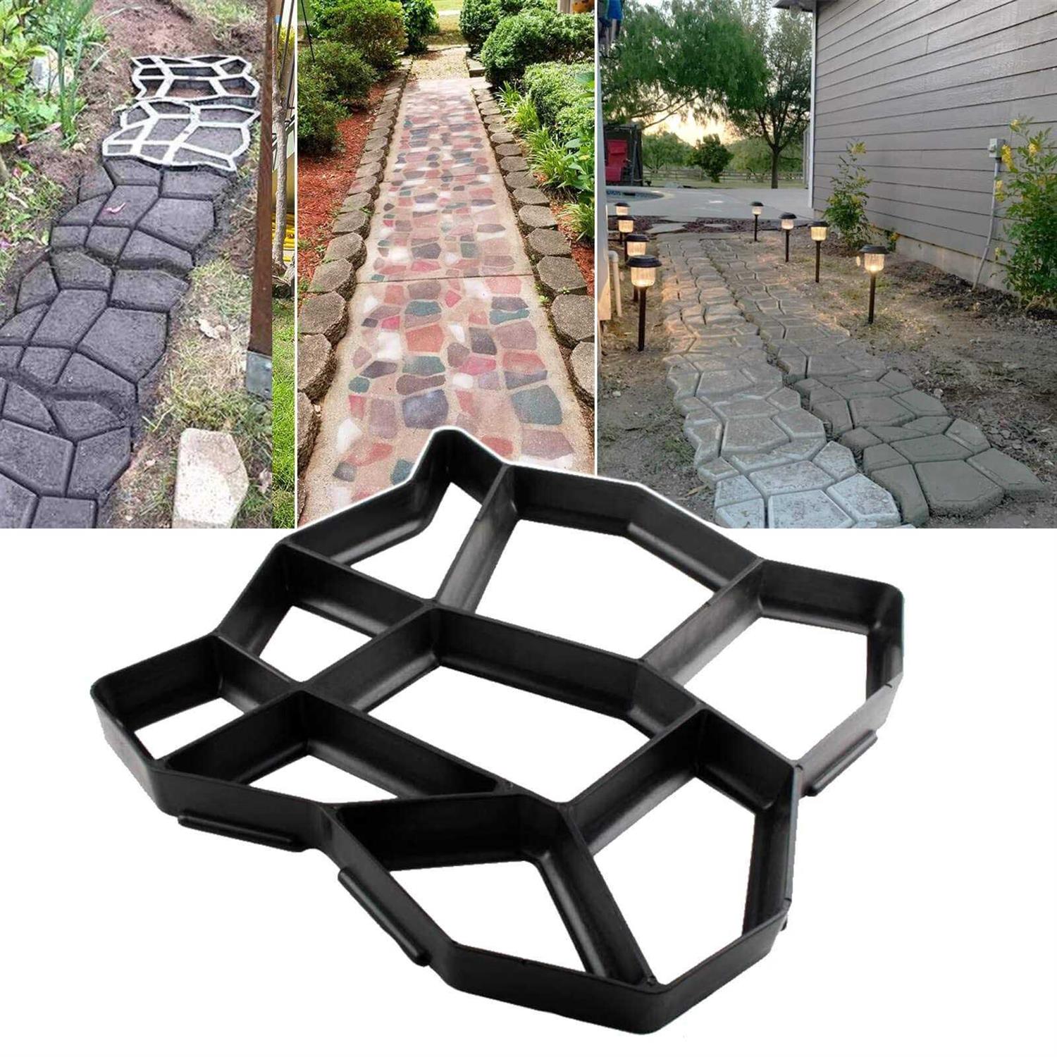 VanSmaGo Walk Stone Maker Reusable Concrete Molds Path Maker Stepping Stone Paver Lawn Patio Yard Garden DIY Walkway Pavement Paving Cement Molds - Shop Hardware Tools Online Store
