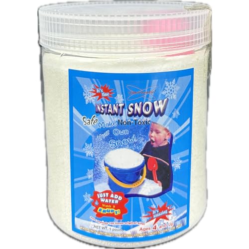 1-Pound Jar of Instant Snow Powder – Create a Winter Wonderland! Perfect for Kids, Holiday Fun, and DIY Snow Crafts (Jar, 1, Pound)