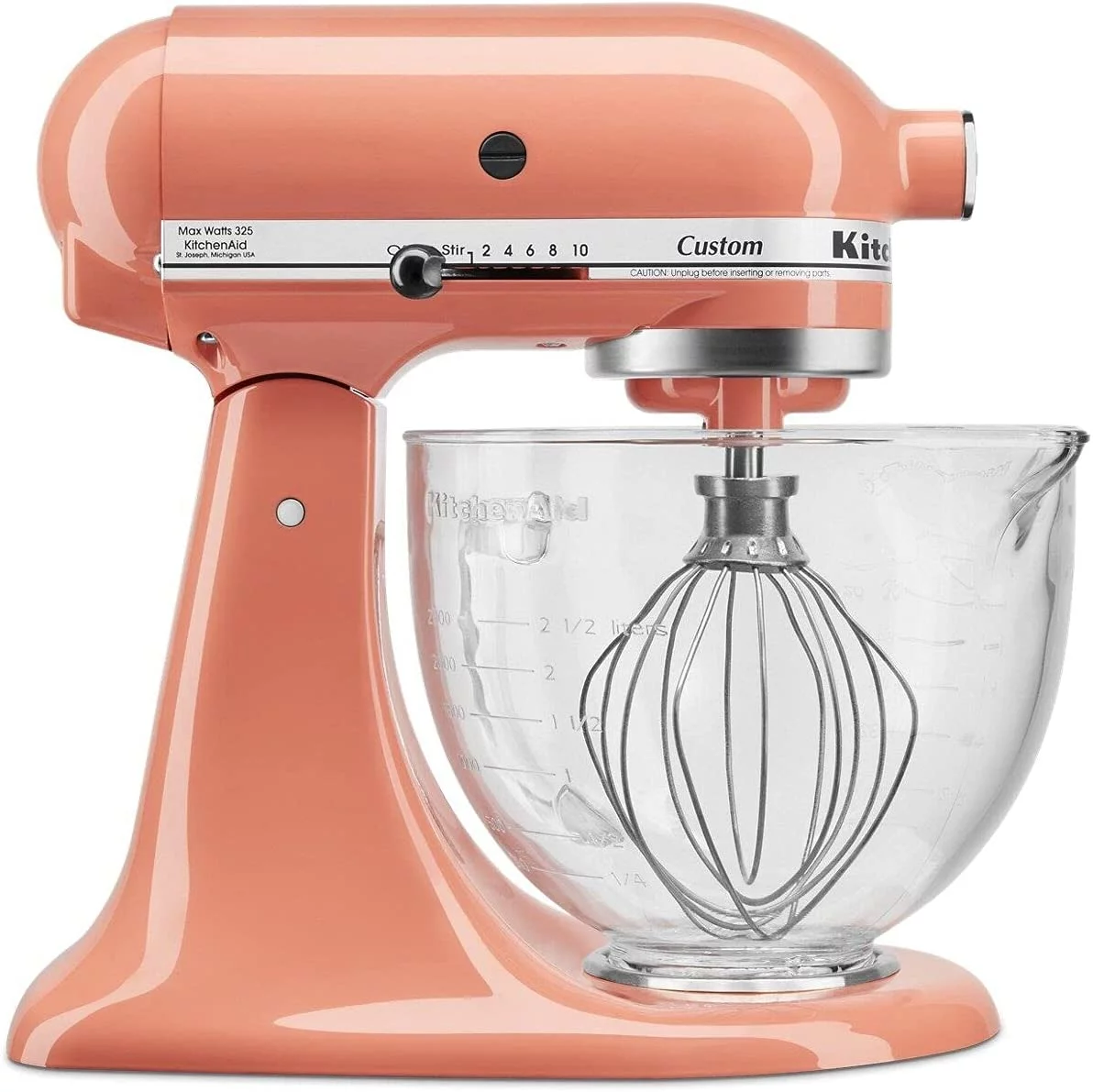 KitchenAid 5-Quart Tilt Head Stand Mixer With Flex Edge Beater Glass Bowl Bird of Paradise Pink