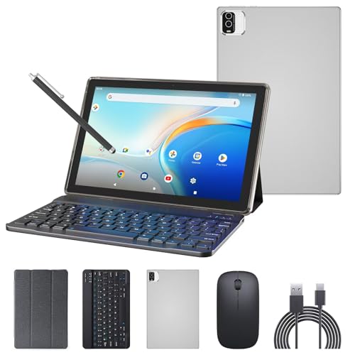 Android 14 Tablet 2 in 1 Tablets 10 Inch Tablet with Keyboard Mouse Case Protective Stylus 10.1