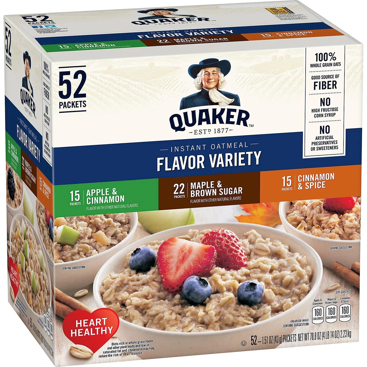 Instant Oatmeal Variety Pack 52 ct