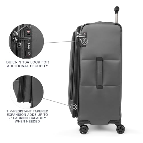 Travelpro Crew Classic Lightweight Softside Expandable Checked Luggage, 8 Wheel Spinner Suitcase, TSA Lock, Men and Women, Checked Large 29-Inch, Patriot Blue