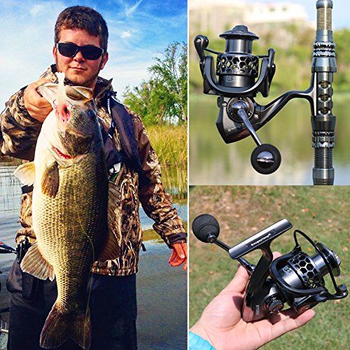 Sougayilang Fishing Reel 13+1BB Light Weight Ultra Smooth Aluminum Spinning Fishing Reel with Free Spare Graphite Spool