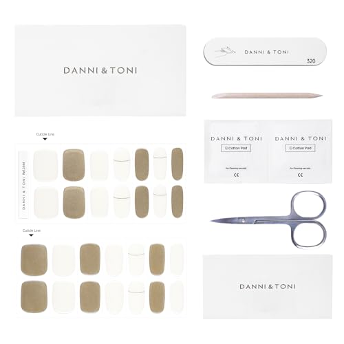 DANNI & TONI Semi Cured Gel Nail Strips Christmas Santa Claus Snowflakes Cat Eye Gel Nail Wraps 28 Stickers | Mistletoe Meow