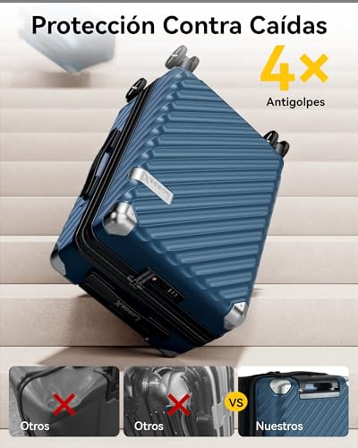 LUGGEX Luggage with Spinner Wheels, Polycarbonate Expandable Hard Shell Suitcase, Carry On 20 Inch, Charcoal Metallic